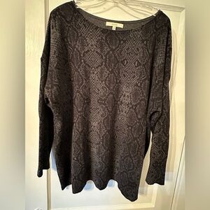 Women’s Plus Size Sejour Wool Cashmere Blend Black Sweater 2X